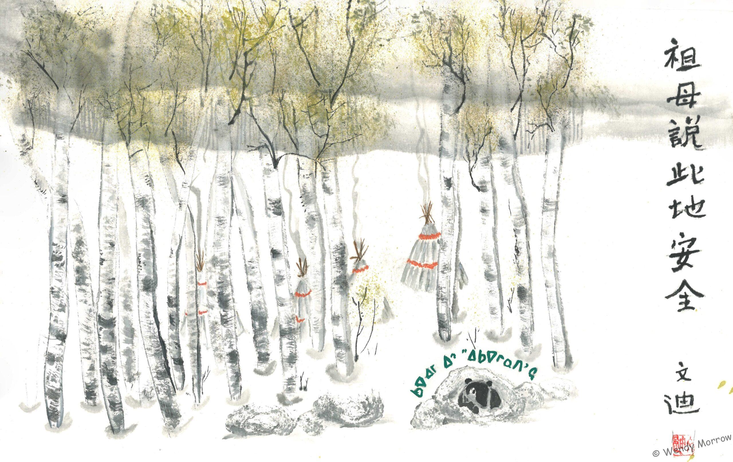 21 Birch trees in winter ( with tepees)